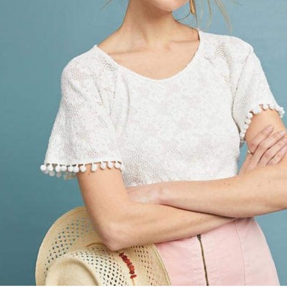 Anthropologie Eri and Ali Bianca Lace Top